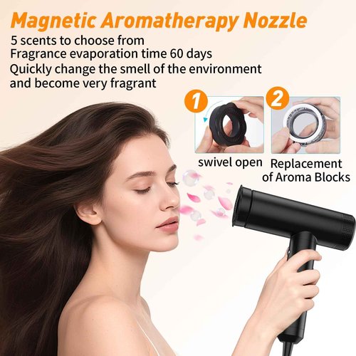 Erofexo Professional High Speed Ionic Hair Dryer | Ultra-Fast Drying | Low Noise | 110000 RPM |Metal Body |Household Travel| Compact Blow Dryer with Magnetic Diffuser for Faster Drying All Hair Types