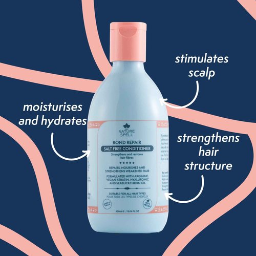 Nature Spell Bond Repair Haircare Collection, Sulfate & Paraben Free, Moisturizes & Nourishes Dry Hair, with Shampoo & Conditioner, Hair Mask, Bond Builder, Leave-In Cream and Oil, Vegan, Pack of 6