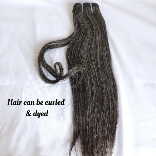 Raw Straight Salt and Pepper Gray Human Hair Bundles Unprocessed 10IN Short Grey Human Hair 1 Single Bundle, 5+ Years Long Lifespan 50% Grey Mixed 50% Black Color Virgin Hair Weave Weft by Clytie
