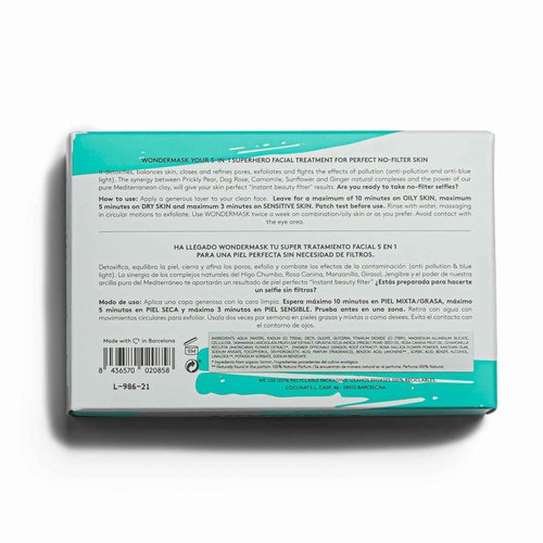 COCUNAT - Wondermask - Cleansing Facial Mask - Detoxifies, Exfoliates and Balances - Closes and Refines Pores - Oily and Combination Skin - Removes Impurities - Pimples - Acne - 50ml