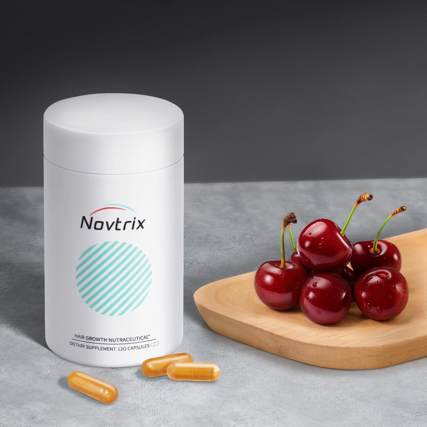 Novtrix Hair Growth Nutraceutical – Biotin, Marine Collagen & Herbal Synergen Complex – Drug‑Free Support for Thicker, Fuller Hair & Balanced Hormones for Men & Women – 120 Capsules