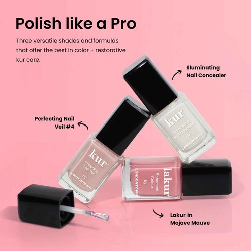 LONDONTOWN Discovery Set, Vegan Chip-Resistant Long-Lasting Nail Lacquer, Whipped Cloud Hand Cream, 2.5 fl oz, Conditioning lacquer remover pads.