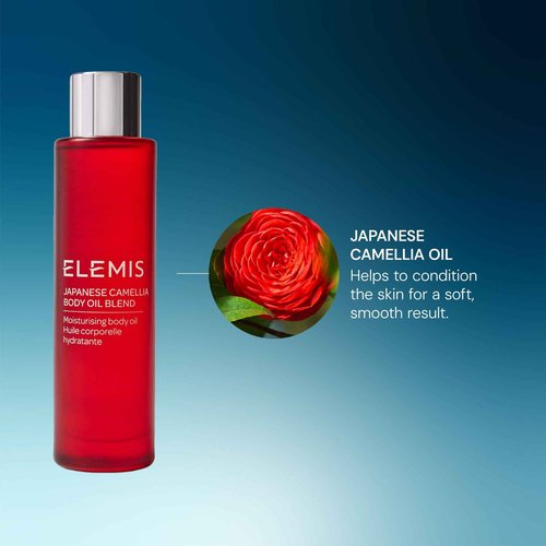 ELEMIS Japanese Camellia Body Oil Blend | Luxuriously Lightweight Body Oil Nourishes, Conditions, and Softens Pregnant and Postpartum Skin | 100 mL