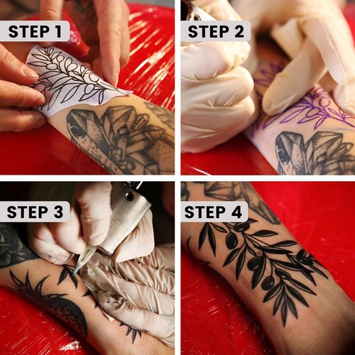 PokeLabel Wireless Tattoo Stencil Printer, Thermal Tattoo Printer Machine with 10Pcs Transfer Paper, Tattoo Printer for Skin Compatible with iPad Smartphone PC, Tattoo Transfer Printer