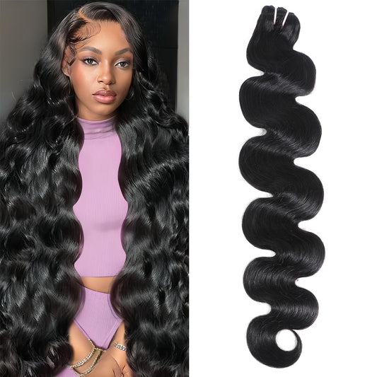 15A Raw Indian Human Hair Bundles Body Wave Bundles Human Hair,Triple Lifespan Virgin Remy Hair,No Tangle Shedding,Keep Texture Silky Soft After Multiple Washes (1 Bundle Natural Black, 28 inch)