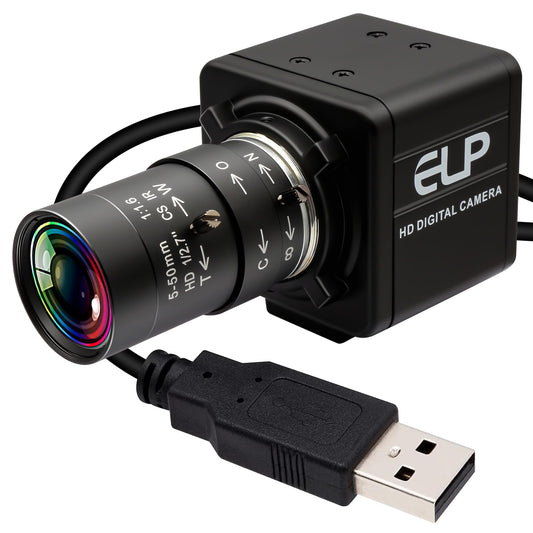 8MP USB Camera Manual Zoom 4K Webcam 5-50mm Variable Focus PC Camera for Computer Mini UVC USB2.0 Web Camera IMX317 Varifocal USB with Camera Industrial Video Close-up Camera for Laptop Android Mac