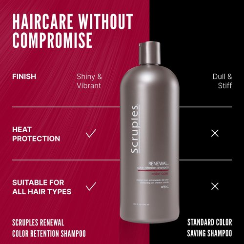 Scruples Color Renewal Gentle Shampoo - Maintain Hair Health Without Stripping Color - Established, Trusted Formulas for Ultimate Hair Shine, 33.8 oz (Pack of 2)