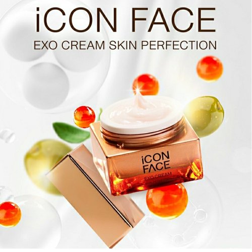 ICON FACE EXO CREAM SKIN PERFECTION WITH STEM CELLS AND SALMON OVUM EXTRACT, ANTI AGING CREAM, WRINKLE Reduce Wrinkle, Dark Circle, Dry Skins, Multi Nutrients, Vitamin B3, B5, C-50 ml