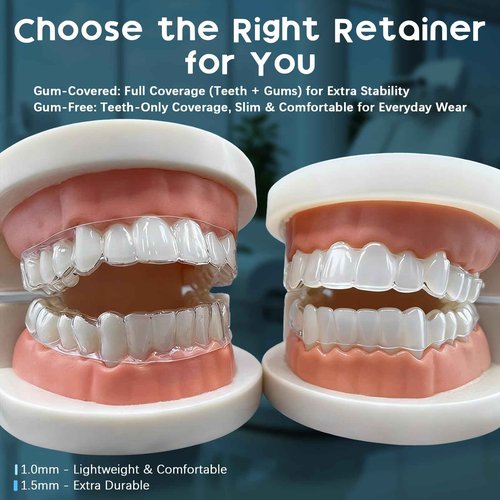 Custom Retainers for Teeth – Clear Retainer, Precision-Fit Design for Long-Lasting Comfort, Slim, Transparent, and Ideal for Daytime or Overnight Wear (Upper Only)
