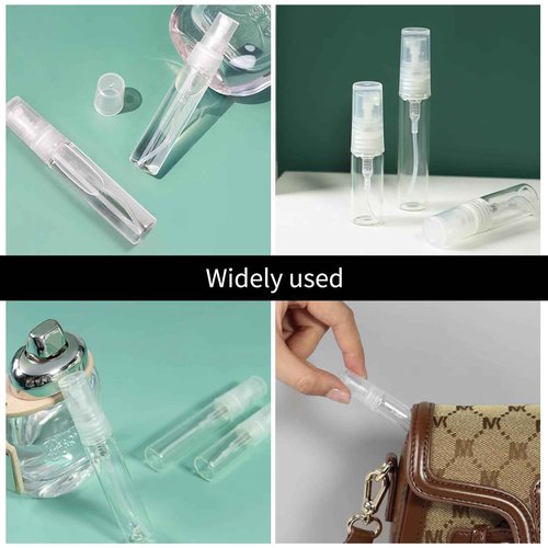 TANEMUDO 320 Pcs Mini Spray Bottles with 10 Perfume Dispensers, 10 Droppers, and 10 Funnels, Clear Refillable Glass Perfume Atomizer for Travel, Fragrance, Scent Samples, and Pocket Dispensers (5ml)
