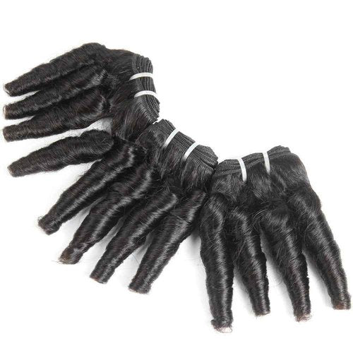 Molefi Brazilian Funmi Hair 3 Bundles burmese curly bundles human hair Short Curly Weave 9A Unprocessed Brazilian Human Hair Extensions 100g/pc Full Head Natural Color (12" 12" 12")