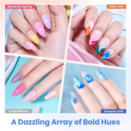 Beetles 100 Colors Gel Nail Polish Set, 119 PCS Nail Polish Kit All Season Cat Eye Pink Blue Jelly Glitter Pearl Gel Polish & 5Pcs Base Top Coat Soak off UV Manicure Nail Art Home Gifts for Women