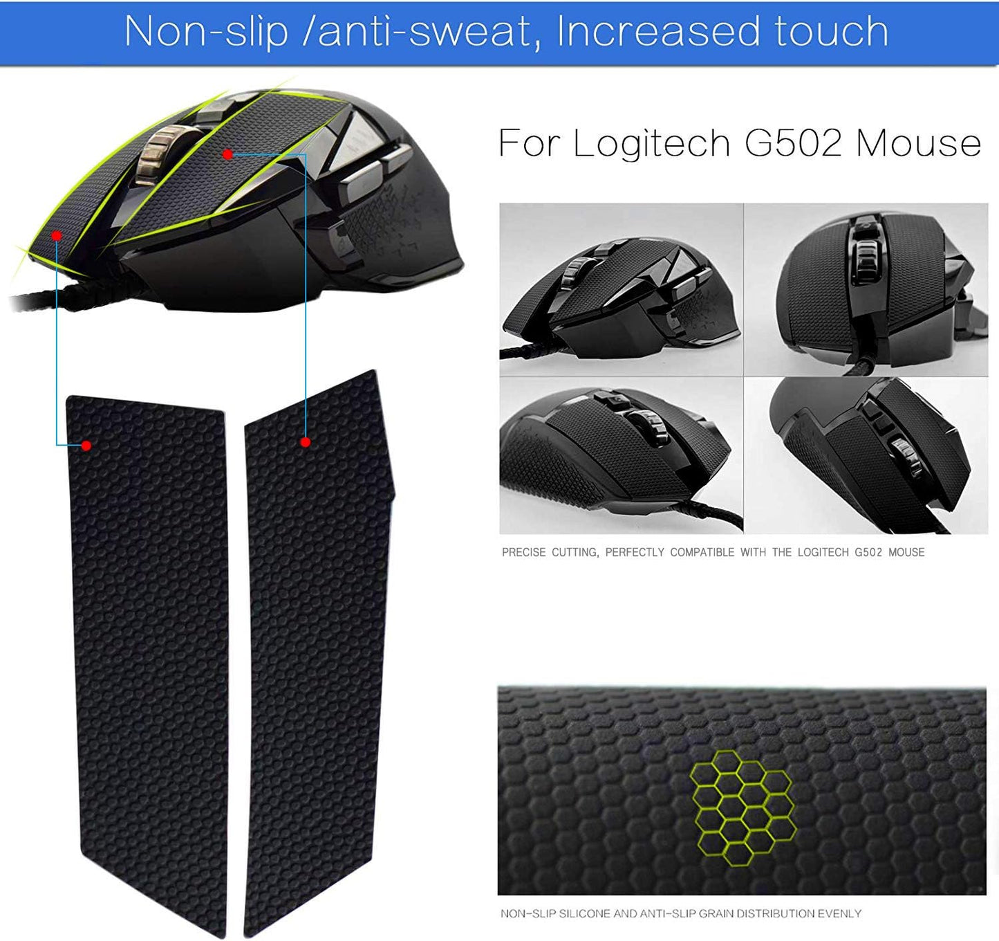 AQIDAP Mouse Skatez/Feet for Logitech Gaming Mouse (2 in 1 Feet + Anti-Slip Tape)