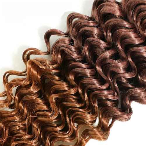 26 28 30 Inch 1B430 Bundles Human Hair Ombre Deep Wave Bundles 3 Tone Black and Color #4 Mixed With Color #30 Bundles Dark Brown Bundles Peruvian Virgin Chocolate Brown Human Hair 3 Bundles