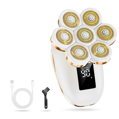 Electric Razors for Women,7D Gifts for Women,Cordless Electric Shaver with Detachable Head Wet/Dry Facial Hair Remover for Legs Painless Water Resistant (Gold)