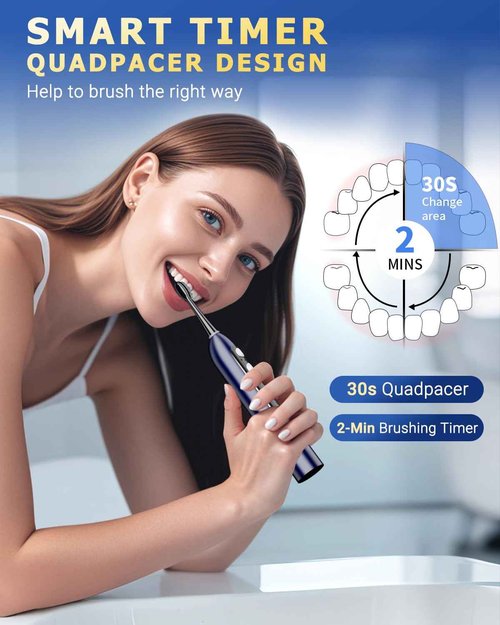 Electric Toothbrush with Water Flosser Combo: 3 in 1 Rechargeable Flossing Toothbrush for Adults, 3 Brush Modes & 5 Water Pressure, Portable&Whitening Dental Care, 500ML Cordless Brush Cleaning Kit