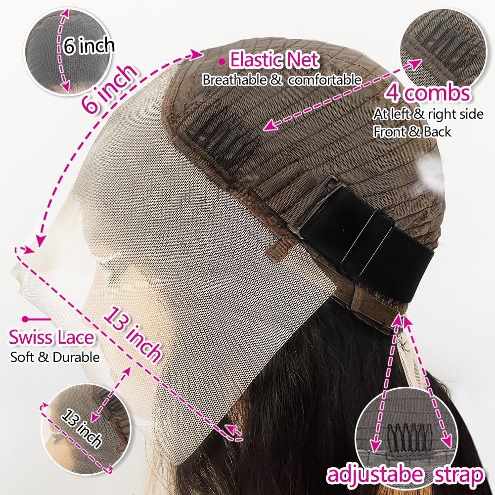 Midulla 13X6 HD Lace Front Wigs Deep Wave Frontal Wigs Pre Plucked 180% Density Deep Curly Wig Transparent Glueless 24 Inch Deep Wave Wig With Baby Hair