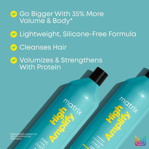 Matrix High Amplify Volumizing Shampoo & Conditioner Set | Instant Lift & Lasting Volume | Silicone-Free | For Fine or Thin Hair | Packaging May Vary | 33.8 Fl. Oz.
