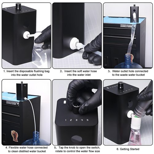 Tattoo Needle Cleaner Ink Washer,Automatic Sensing,Tattoo Cartridge Needles Cleaning Machine,Rinse Tattoo Needle Cartridges Ink,Tattoo Supplies,Suitable for Tattoo Beginners and Artists (PINK)