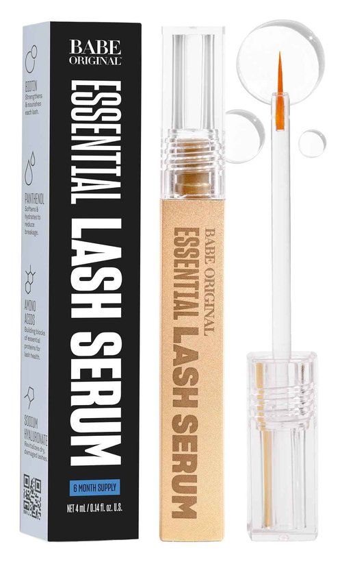 Babe Original Eyelash Serum for Natural, Fuller & Longer Looking Eyelashes - Lash Serum Hydrates Lashes for Lash, Brow & Lash Extensions - 4mL