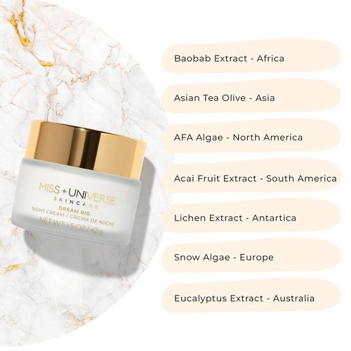 Miss Universe Skincare Dream Big Night Cream 42g, Anti-Aging Face Moisturizer, Facial Skin Care Product with Hyaluronic Acid and Glycolic Acid, Moisturizer Face Cream, Vitamin C Face Cream for Women