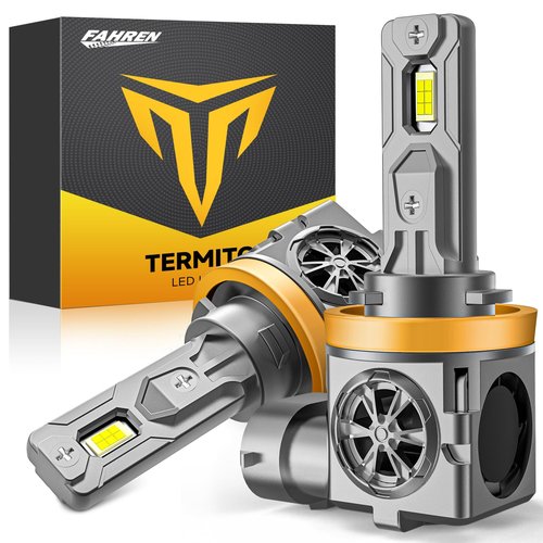 Termitor Latest H11/H9 LED Bulb, 40,000LM Brightness, 1:1 Halogen Mini Size, 10-Year Lifespan, 6500K White H11/H8/H16 Fog Light Bulbs, Plug and Play, Pack of 2