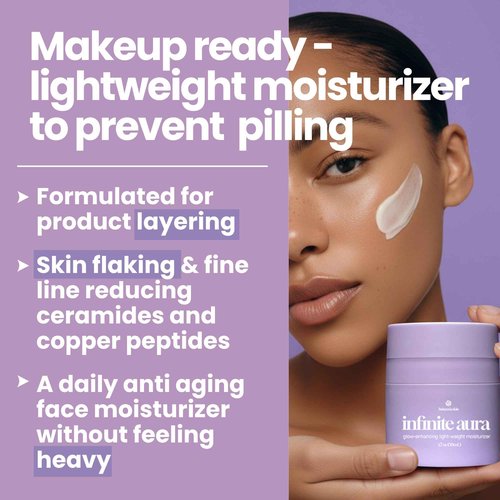 Bohemia Skin Infinite Aura Face Moisturizer – Facial Lotion for Women; Hyaluronic Acid + Ceramide Wrinkle Barrier Repair Cream, Beta-Glucan Redness Relief, Copper Peptide Firming Anti Aging Day-Night