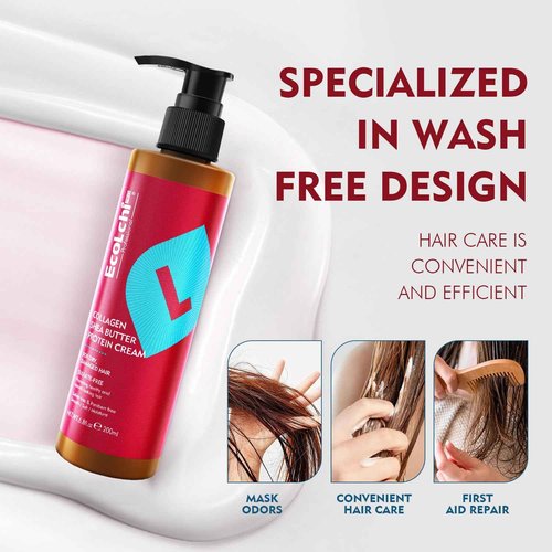 ECOLCHIPRO Ecolchi Hair Mask Shampoo Leaving-in Conditioner Argan Oil Set Collagen Hair Treatment Deep Repair Conditioning for Dry Damaged Hair All Hair Types 550+750+200+60ml