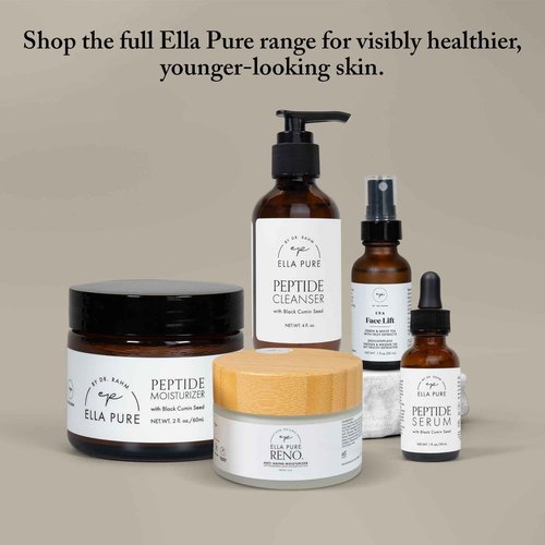 ELLA PURE Anti-Aging Serum for Face – Triple Peptide + Hyaluronic Acid Facial Serum for Women – Wrinkle & Skin Brightening, Anti-Wrinkle, Skin Tightening, Night Face Serum