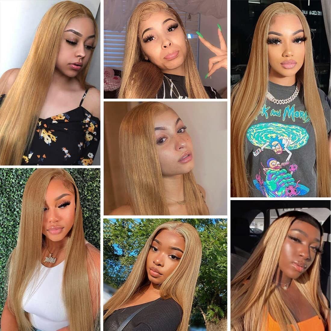 #27 Blonde Bundles Human Hair Straight Bundles 18 20 22 Inch Honey Blonde Straight Bundle Human Hair Extensions Unproceesed Virgin Hair 50 Gram Per Bundle 3 Bundle for Black Women