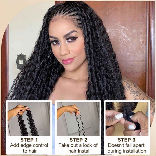 Human Braiding Hair for Boho Braids 3 Bundles 120g 20Inch Deep Wave Human Hair Braiding Hair 12A Brazilian Virgin No Weft Hair Extensions for Bohemian Knotless Braids Bulk Human Hair for Braiding