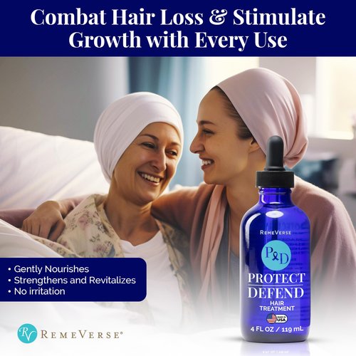 RemeVerse Protect & Defend Hair Treatment for Chemotherapy & Sensitive Scalps - Ideal for Healthier Hair & Regrowth - Cleanses, Nourishes Scalp & Strengthens Follicles - Made in USA - 4 oz