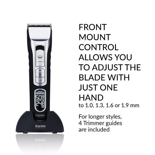 KARMIN T70 Professional Cordless Hair Clippers for Men, Beard Trimmer, Mustache, Haircut Tool, Ceramic Titanium Blades, Long Life Battery Operated, Rechargeable, Personal Grooming Barber Supplies