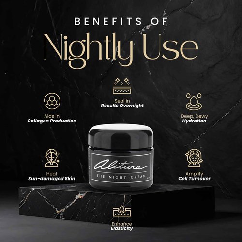 Alitura Hyaluronic Acid Anti-Aging Night Cream – Hydrating Face Moisturizer with 10% Hyaluronic Acid & Superfoods – Wrinkle Cream for Women & Men – Anti-Wrinkle Night Cream for Radiant, Youthful Skin