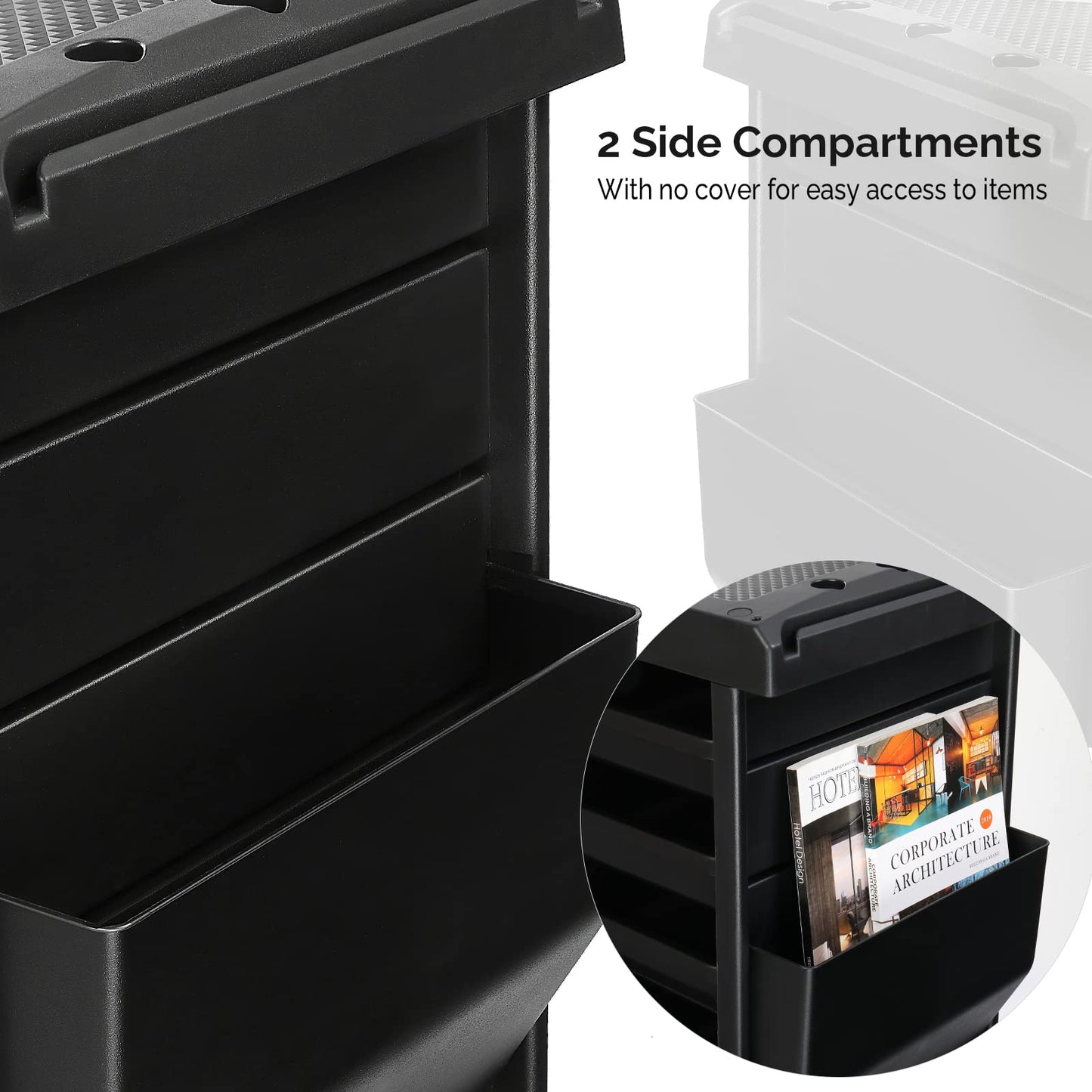 OmySalon Salon Trolley with 6 Drawers & Dryer Holder, Rolling Hair Cart Organizer, Mobile Storage Station Hairstylist Cart with Wheels for Beauty Tattoo Hairdressing