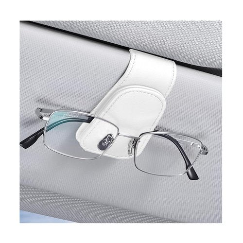 AICEL Sunglasses Holders for Car Sun Visor, Leather Eyeglasses Hanger Mounter, Magnetic Glasses Holder and Ticket Card Clip, Auto Interior Accessories Universal for SUV Pickup Truck
