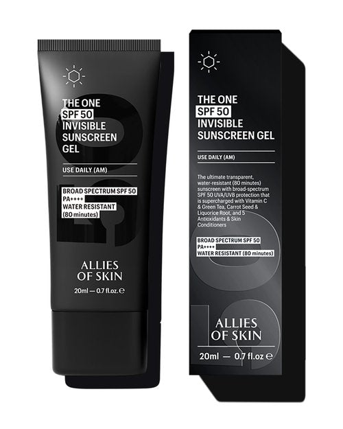 Allies of Skin Daily Self Tanner with SPF 50 & Daily Face Sunscreen SPF 50 Travel Size | Daily Duo for Natural Glow & Invisible UV Protection in Lightweight Gel Formula (1.7 oz / 0.7 oz)