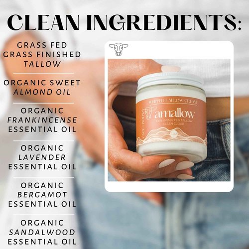 Amallow 100% Grass Fed Beef Tallow for Skin Care Scented Variety Bundle - Face + Body - Whipped Moisturizer - 100% Natural Lotion, 4 FL. oz.