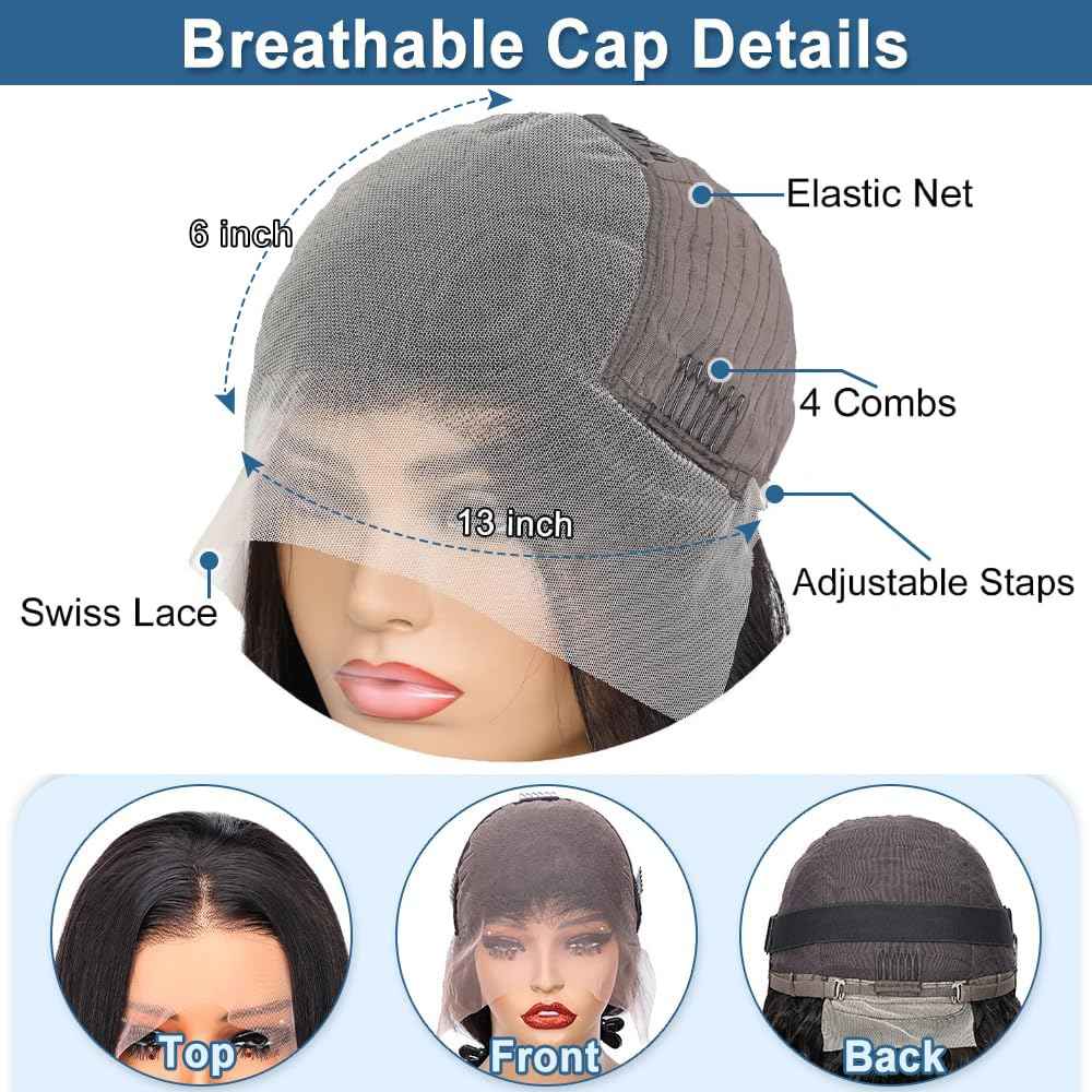 HOT STAR 13x6 Body Wave Lace Front Wigs,100% Real Human Hair [2-year life], HD Human Hair Lace Front Wigs for Black Women Glueless Wig Human Hair Pre Plucked with Baby Hair 26 Inch 200% Density