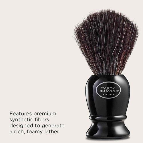 The Art of Shaving Original Shaving Brush - Pure Black – Features Premium Synthetic Fibers For a Rich, Foamy, Lather