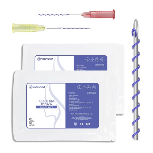 SOZOOM PDO Screw Threads, PDO Thread Lift KOREA Pdo Threads Whole Body Lifting (100PCS-29G-38mm)