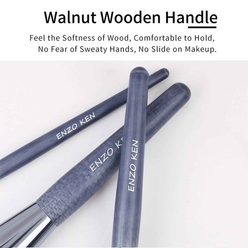 ENZO KEN Natural Purple Badger Hair Makeup Brushes Set Professional, Walnut Makeup Brush Set with Case, Cosmetic Brushes Makeup Set, Natural Makeup Brushes, Natural Bristle Makeup Brushes - ShuiMo