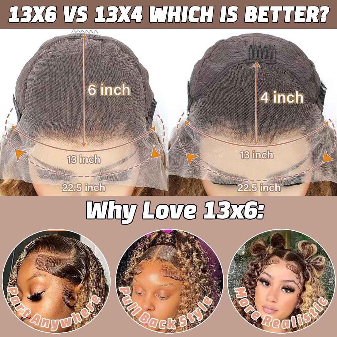 Highlight Ombre Lace Front Wigs Human Hair Honey Blonde Deep Wave 13x6 HD Transparent Lace Frontal Wigs Human Hair P4/27 Colored Curly Wig for Women 180% Density Glueless Pre Plucked 24 Inch Wig