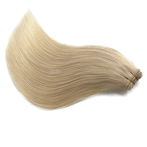 Sew in Hair Extensions Real Human Hair,Blonde Weft Hair Extensions Human Hair Bundles Hand Tied Weft Hair Extensions Human Hair 22 Inch 120G Sew in Weft Hair Extensions for Women
