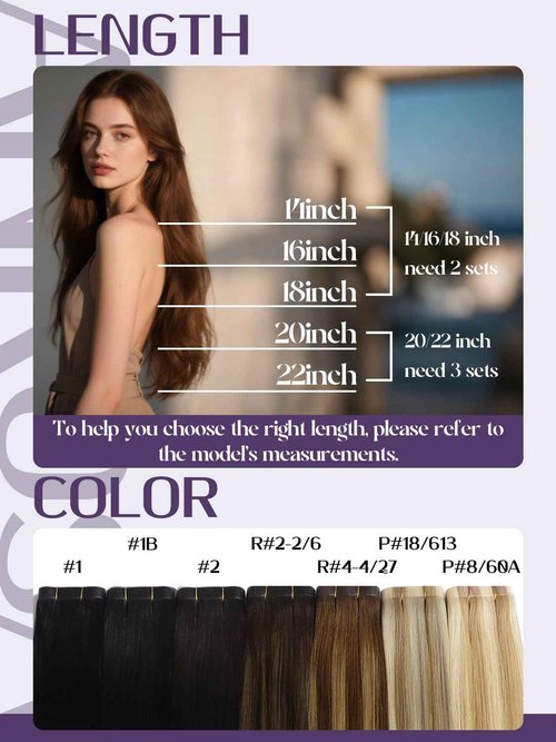 Anrosa 18 Inch Long Weft Tape in Hair Extensions Human Hair Light Brown with Platinum Blonde Wide Real Human Hair Tape Ins 50G
