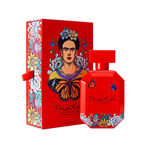 Frida Kahlo Red Deluxe Edition Eau de Toilette Spray for Women – Warm Floral Scent w/Rose, Grapefruit, Jasmine, Vanilla, Cedarwood – Long-Lasting- Lacquered Bottle in a Luxury Drawer Gift Box - 3.4 oz