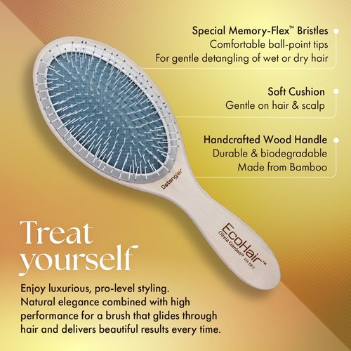 Olivia Garden EcoHair Paddle Bamboo Hair Brush Kit