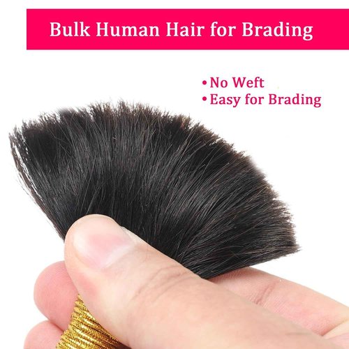 Human Braiding Hair 2 Bundles 100g 26Inch Water Deep Wave Bulk Human Hair for Braiding No Weft Braiding Hair Bulk Curly Human Hair for Boho Braids 12A Brazilian Virgin Hair Extensions Natural Color