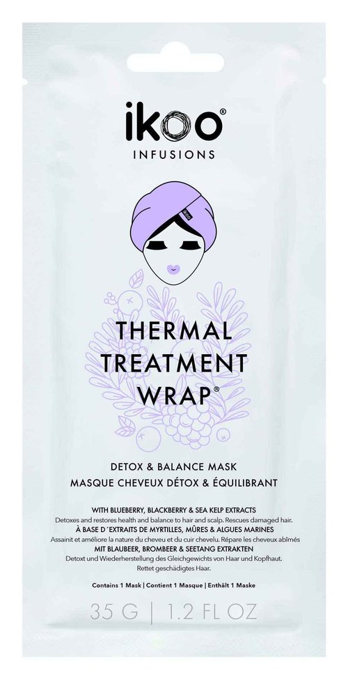 ikoo Hair Detox & Balance Thermal Treatment Wrap, Made for Excessively Dry or Damaged Hair, Deep Conditioning, Deeply Hydrates & Strengthens - 15 Pack