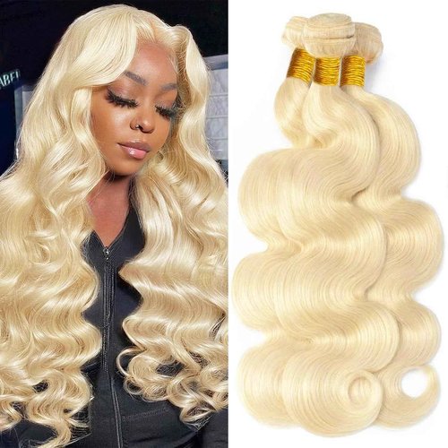 613 Bundles Blonde Bundles Human Hair Body Wave 16 18 20 Inch 100% Unprocessed 12A Grade Brazilian Virgin Hair 613 Body Wave Bundle Human Hair Extensions for Women